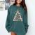 Baseball Christmas Tree Light Xmas Tees Boys Kids Men Comfort Colors Sweatshirt Chalky Mint