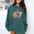 Baseball Drip Number 67 Sports Player Six Seven Meme Fan Comfort Colors Sweatshirt Chalky Mint