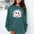 Baseball Mom Era Ball Mom Smile Face Groovy Mother's Day Comfort Colors Sweatshirt Chalky Mint