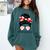 Baseball Mom Leopard Messy Bun Game Day Comfort Colors Sweatshirt Chalky Mint