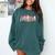Baseball Mom With Pink Bow Comfort Colors Sweatshirt Chalky Mint