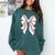 Cute Baseball Coquette Bow For Women Girls Baseball Mama Mom Comfort Colors Sweatshirt Chalky Mint Cute Baseball Coquette Bow For Women Girls Baseball Mama Mom Comfort Colors Sweatshirt Chalky Mint