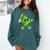 Lucky Shamrock Playing Baseball St Patrick's Kids Boys Comfort Colors Sweatshirt Chalky Mint