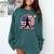 Women's Batter Patriotic American Flag Baseball Silks Comfort Colors Sweatshirt Chalky Mint
