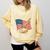 American Flag Baseball Player Bat Fan Catcher Pitcher USA Comfort Colors Sweatshirt Blue Spruce