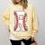 Baseball Alphabet Monogram Initial Letter R Comfort Colors Sweatshirt Blue Spruce