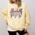 Baseball Mama Lightning Bolt Checkered Varsity Mother's Day Comfort Colors Sweatshirt Blue Spruce