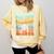 In My Baseball Mom Era Retro Groovy Style Sports Mama Comfort Colors Sweatshirt Blue Spruce