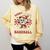 Boys & Women Men Baseball Valentine With Hearts Sporty Love Comfort Colors Sweatshirt Blue Spruce