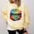 Colorful Baseball Field Home Run Baseball Player Fans Comfort Colors Sweatshirt Blue Spruce