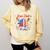 Hit Hard Run Fast Turn Left Baseball Cream Drip Crossed Bats Comfort Colors Sweatshirt Blue Spruce