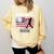 Proud Baseball MOM USA American Flag Family Game Day Comfort Colors Sweatshirt Blue Spruce