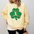 Retro Shamrock Baseball St Patricks Day Men Women Boys Girls Comfort Colors Sweatshirt Blue Spruce