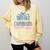 Tired But Caffeinated Baseball Mom Trendy Tired Baseball Mom Comfort Colors Sweatshirt Blue Spruce