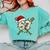 67 Baseball Xmas Lights Santa Hat Holiday Comfort Colors Sweatshirt Butter