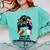 Mom Of Ballers Messy Bun Football Mom Baseball Mom Of Both Premium Tri-Blend Comfort Colors Sweatshirt Butter