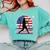 Women's Batter Patriotic American Flag Baseball Silks Comfort Colors Sweatshirt Butter