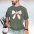 Baseball Coquette Bow Cute Baseball Game Men's Comfort Colors T-Shirt Moss