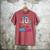 Baseball 10 Year Old Ice Cream Drip 10th Bday Double Digits Men's Comfort Colors T-Shirt Crimson