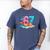 Baseball Drip Ice Cream 67 Graffiti Splash Melt Men's Comfort Colors T-Shirt Blue Jean