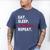 Eat Sleep Baseball Repeat Baseball Player Men's Comfort Colors T-Shirt Blue Jean