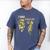 Retro I Was 6 Now I'm 7 Camo 67 Ice Cream Drip Baseball Men's Comfort Colors T-Shirt Blue Jean