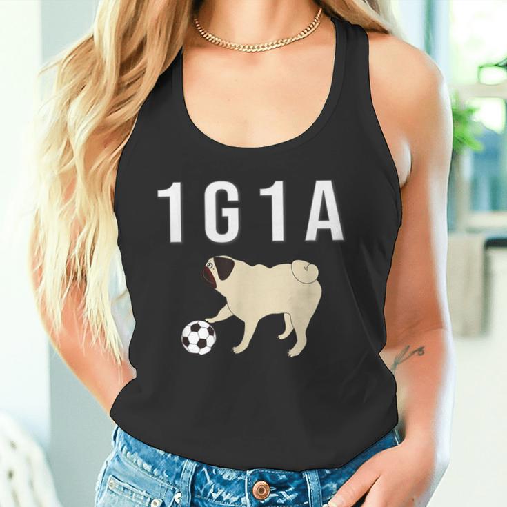 1G1a Pug くるりん尻尾のパグ おもしろ タンクトップ