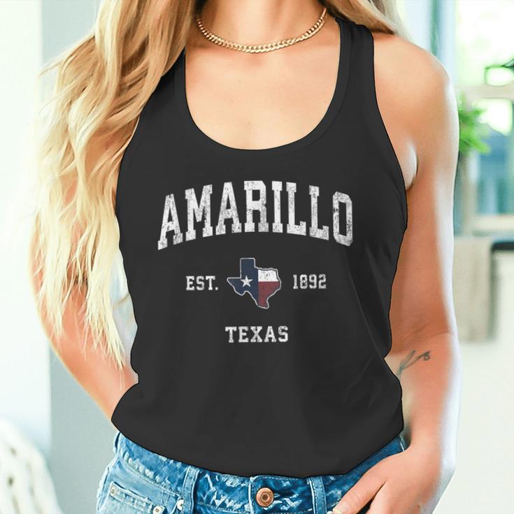 Amarillo Texas Tx ビンテージ州旗スポーツデザイン タンクトップ