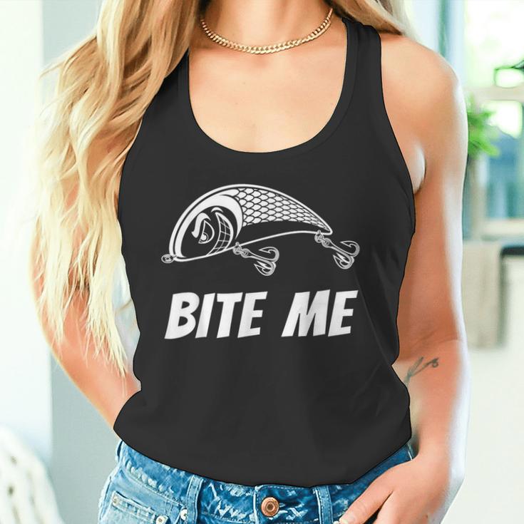 Bite Me フィッシングルアー グラフィックイメージ スカル フィッシュ スケルトン メンズ タンクトップ