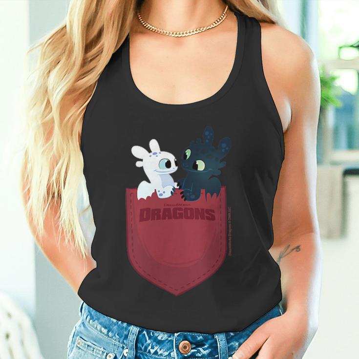 Dreamworks Dragons Light Fury & Night Fury Faux Pocket タンクトップ