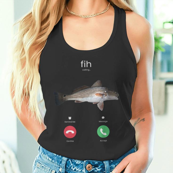 Fih Calling スペルミスフィッシュ 電話を受け入れる 魚 タンクトップ