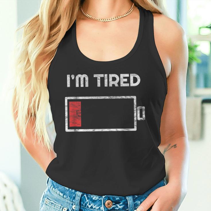 I'm Tired Low Battery 空の電話シンボル タンクトップ