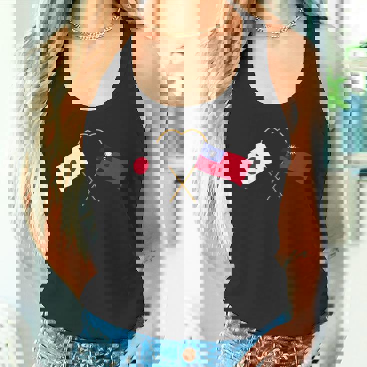 Japanese Flag Taiwanese Flag 台湾の遺産 台湾のルーツ 日本の国旗 台湾の国旗 タンクトップ