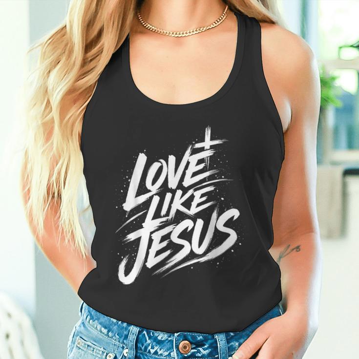 Jesus Love Like Jesus 十字架 クリスチャン タンクトップ