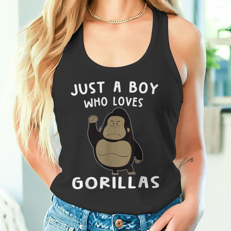 Just A Boy Who Loves Gorillas Gorilla Lover タンクトップ