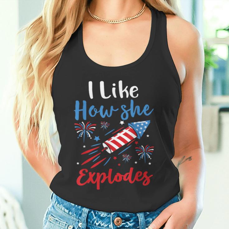 I Likehe Explodes Fireworks 4Th Of July カップル タンクトップ