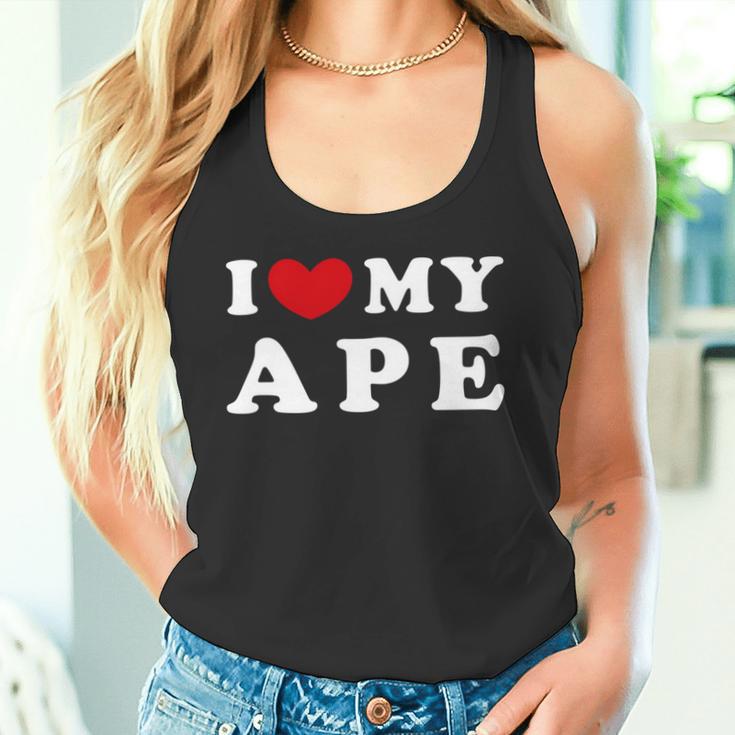 I Love My Ape アイ・ラブ・マイ・エイプ、アイ・ハート・マイ・エイプ 長袖tシャツ タンクトップ
