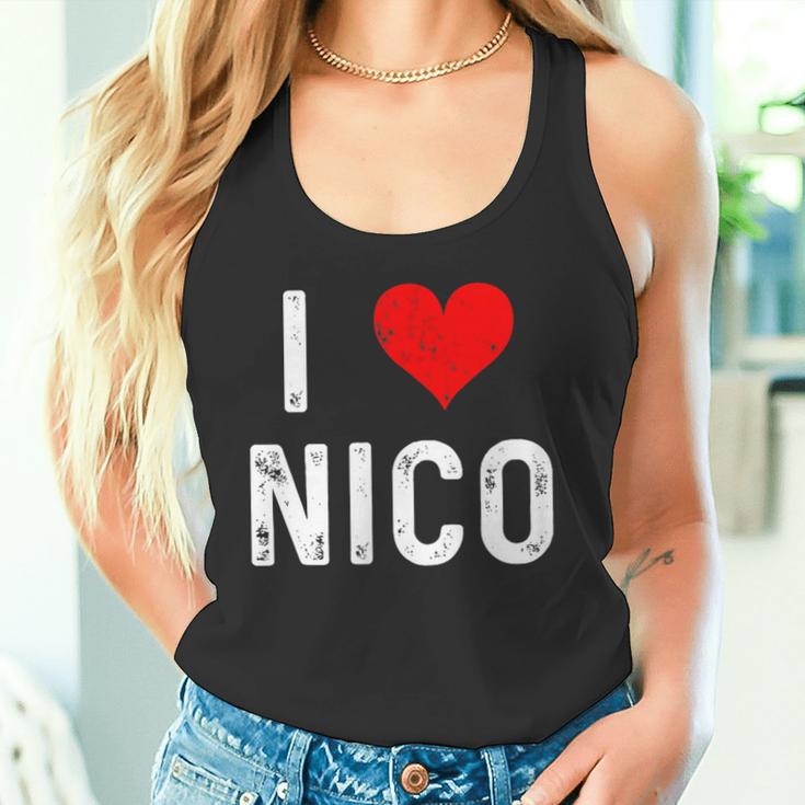 I Love Nico ハート アンティーク調 タンクトップ