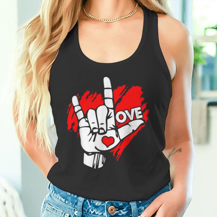 I Love You 手話 Asl Peak Languages タンクトップ