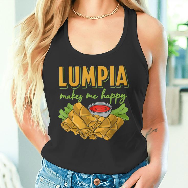 Lumpia Makes Me Happyルンピアは私を幸せにする フィリピンの春巻き 料理 食べ物 タンクトップ