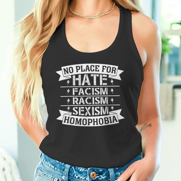 No Place For Hate Facism Racism 平等人権 タンクトップ
