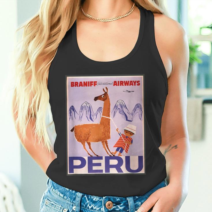 Peru レトロ ヴィンテージ 航空会社 トラベルポスター タンクトップ