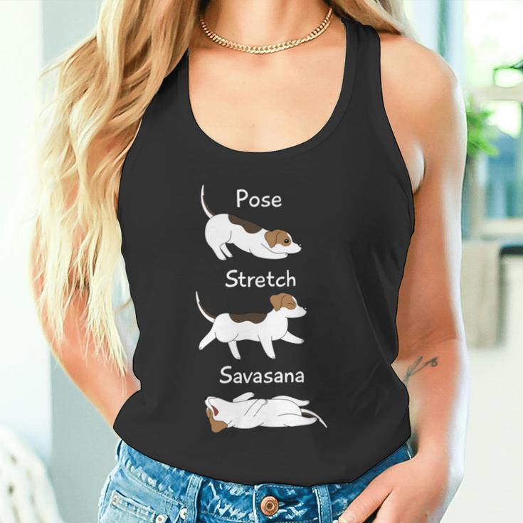 Posetretchavasanaジャック・ラッセル・テリア犬 長袖tシャツ タンクトップ
