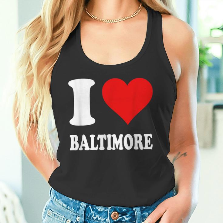 Red Heart I Love Baltimore タンクトップ