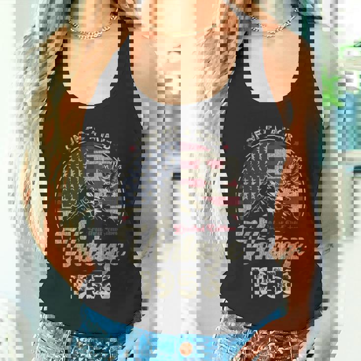 Vintage 1956 愛国的なイーグル、70歳の誕生日、アメリカ国旗 タンクトップ