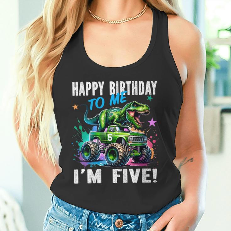 キッズ ハッピーモンスタートラックがテーマの5歳の誕生日 5歳 男の子 5歳 タンクトップ