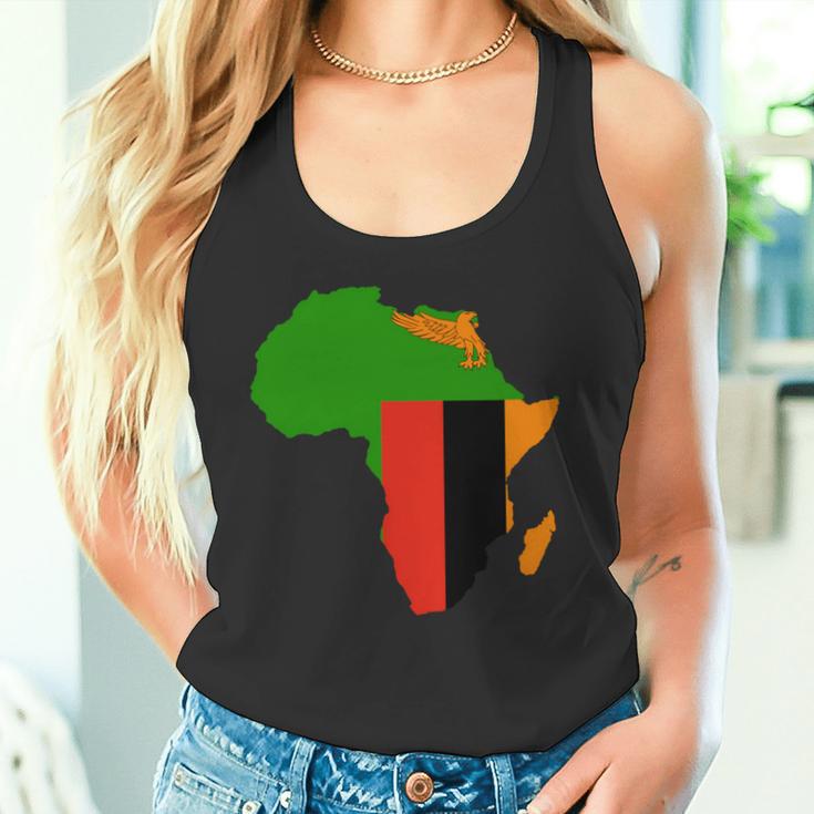 ザンビア国旗 アフリカ 大陸 シルエット ザンビアンへのギフト 長袖tシャツ タンクトップ