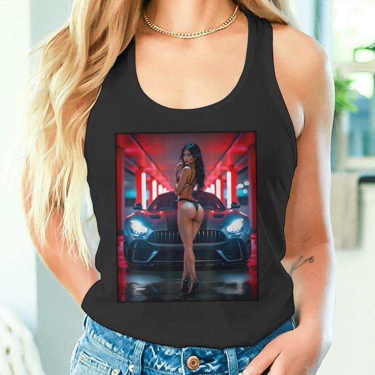 セクシーガールグラフィックtシャツ セクシービキニモデル&エキゾチックカー タンクトップ