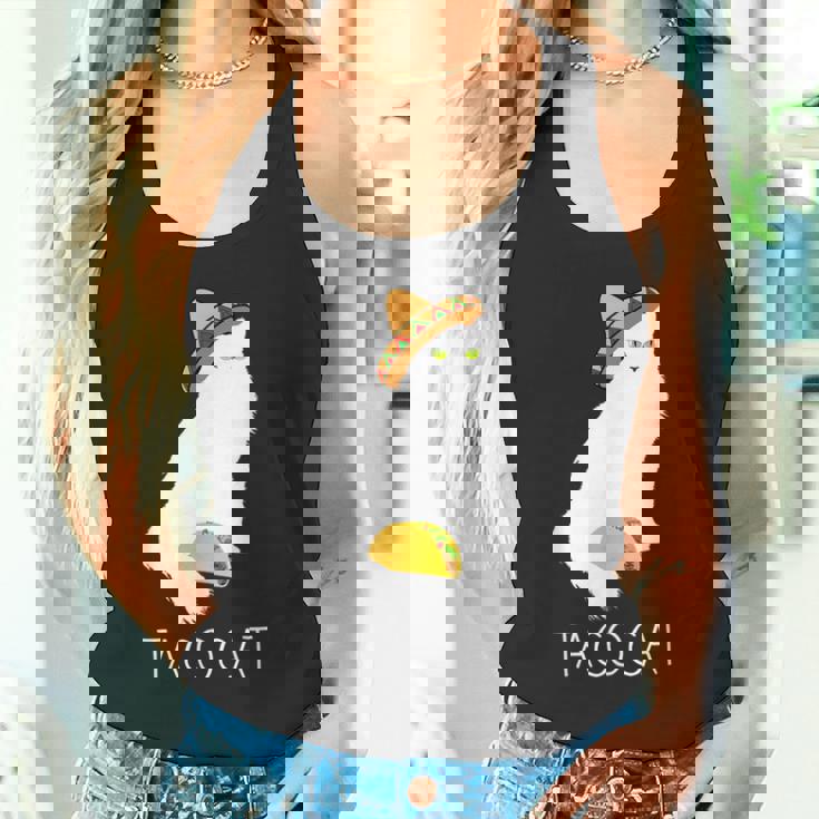 タコキャット-楽しい猫の回文 タンクトップ