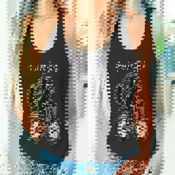 チャリで来た 面白いtシャツ 猫 自転車 動物 メンズ グッズ かわいい おもしろ 面白い 服 ネタ タンクトップ